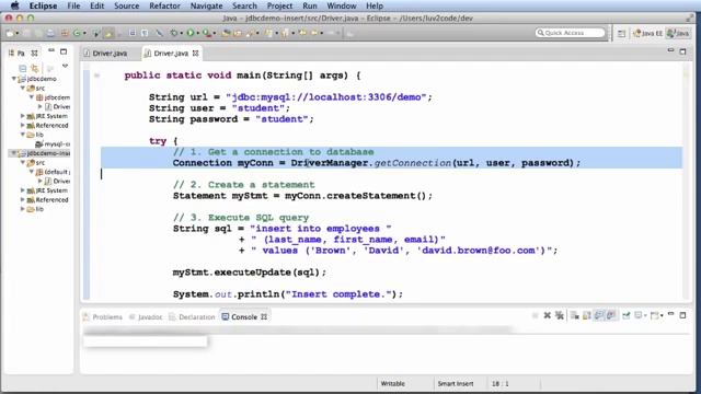 Java JDBC Tutorial Part 2 Insert Data into a MySQL Database HD смотреть онлайн