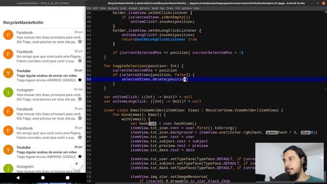 ANDROID: RECYCLERVIEW | DELETE MULTIPLE ITEMS | KOTLIN E ANKO #6 - FINAL смотреть онлайн