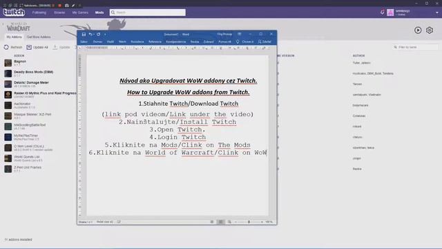 CZ/SK/ENG | How To Update WoW Addons (Twitch)  #3