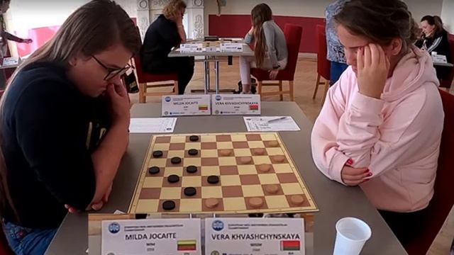Khvashchynskaya - Jocaite. European Draughts-64 Championship 2021