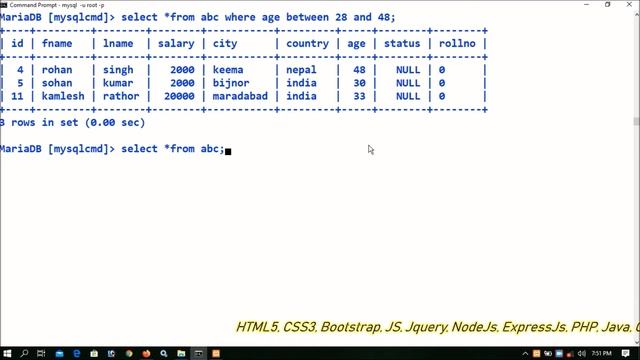 Mysql Between Keyword Part-20 | Between In Database смотреть онлайн