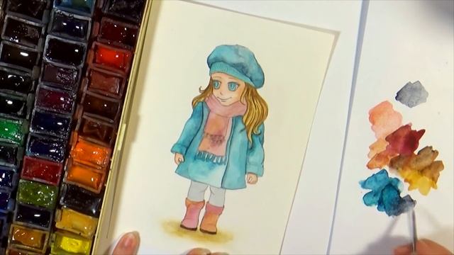 Рисую ДЕВОЧКУ в пальто ► OrionaArt ♥ Рисуем вместе! смотреть онлайн