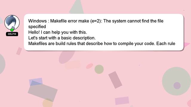 Windows : Makefile error make (e=2): The system cannot find the file specified смотреть онлайн