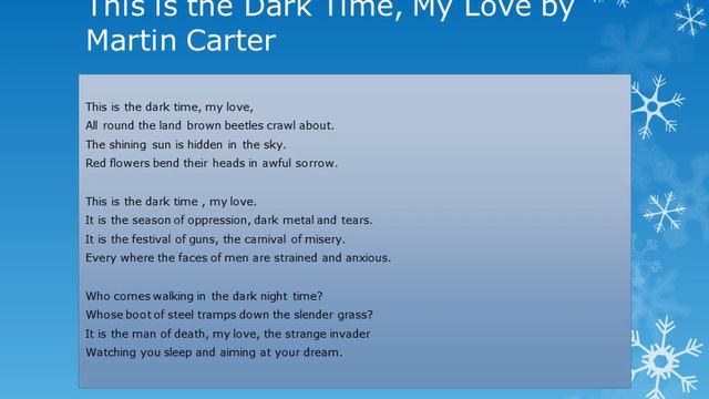 Carter’s This is the Dark Time, my Love. Simple and easy analysis смотреть онлайн