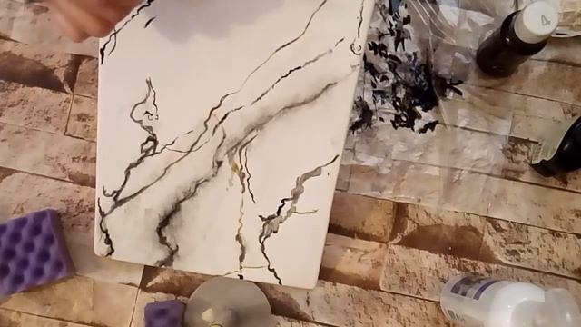 Имитация мрамора акриловыми красками /белый мрамор/поделки/переделки/декор/декорирование/ смотреть онлайн