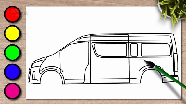 Toyota Hiace Premio Drawing and Coloring - Vehicle Drawing - Drawing and Coloring смотреть онлайн