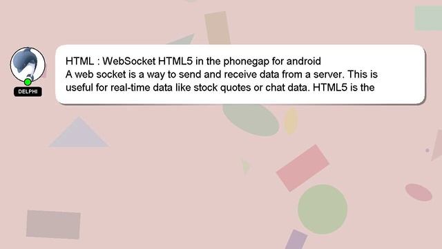 HTML : WebSocket HTML5 In The Phonegap For Android