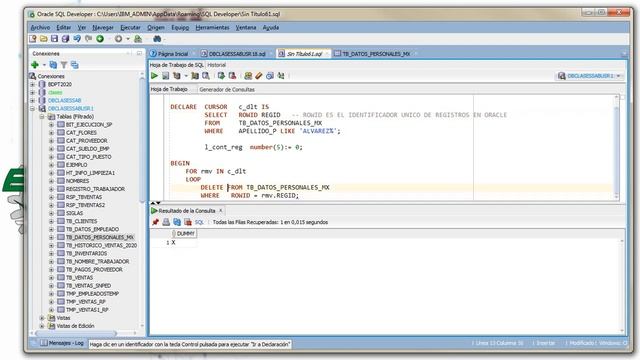 Delete con cursor en Oracle смотреть онлайн