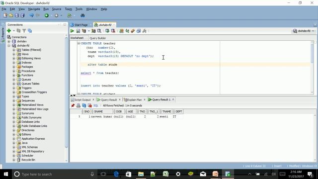 oracle introduction and DDL смотреть онлайн