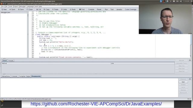 DrJava Debugger Breakpoint & Resume смотреть онлайн