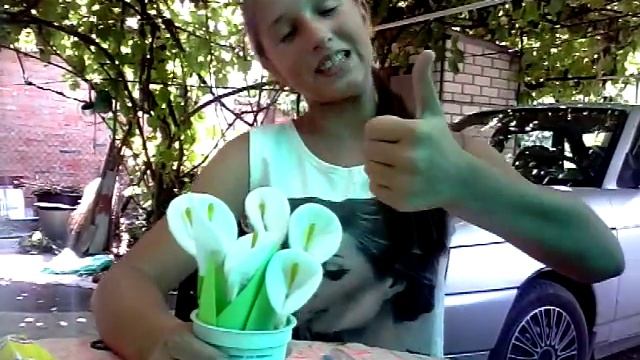 Каллы из ватных дисков.Часть 2 смотреть онлайн