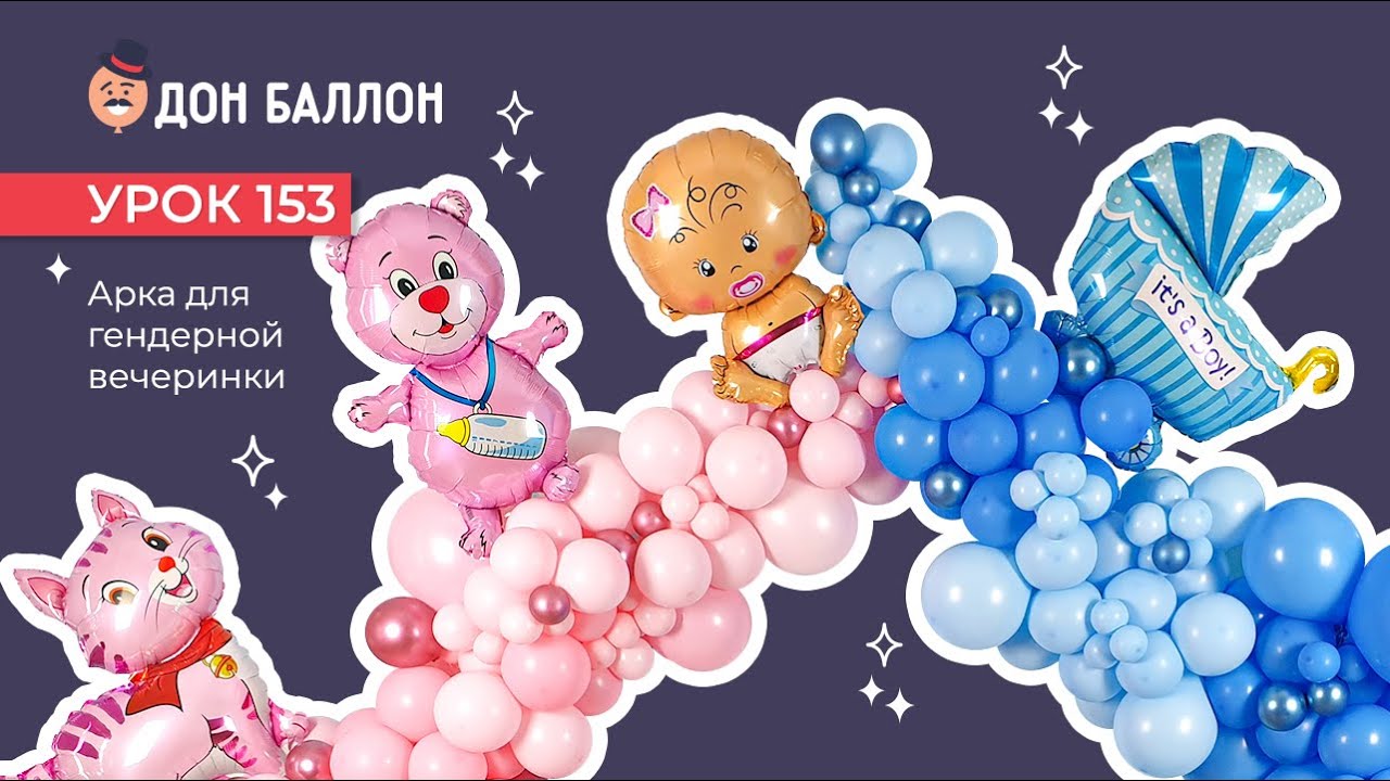 Искусство Аэродизайна. Урок 153. Арка для гендерной вечеринки. смотреть онлайн