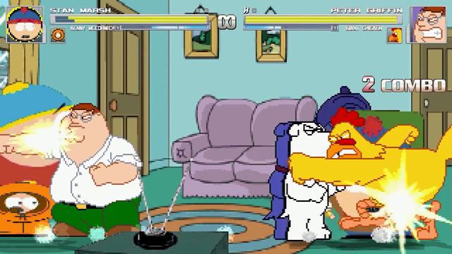 AN Mugen Request #1487: Stan, Kenny, Kyle, Eric VS Peter, Giant Chicken, Stewie, Brian смотреть онлайн