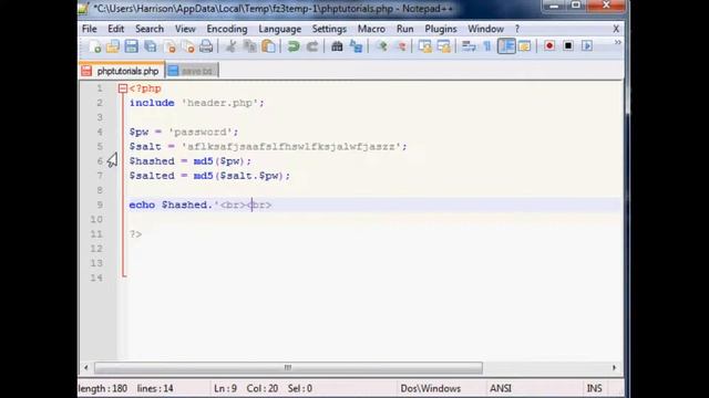 Basic PHP Programming Tutorial 22: Hashing part 2: salting смотреть онлайн