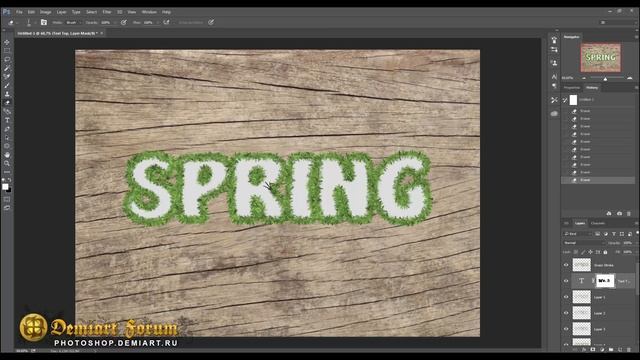 Весенний текст-эффект. Уроки Photoshop. смотреть онлайн