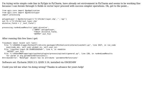 GIS: AttributeError: 'NoneType' object has no attribute 'parameterDefinitions' смотреть онлайн