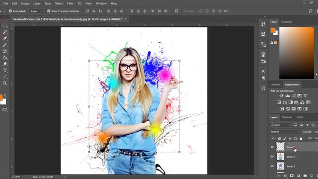 Paint Splatter Effect Adobe Photoshop Tutorial 2017 смотреть онлайн