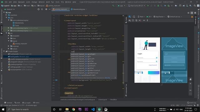 Material Design Login Form In Android Studio смотреть онлайн