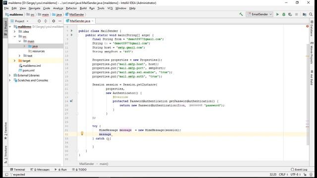 Java. Работа с электронной почтой. Отправка сообщений смотреть онлайн