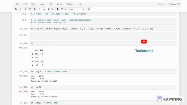 Pandas in Python | Series / Data-frames Explained | Techmaima - in Tamil смотреть онлайн