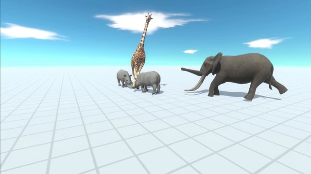 ELEPHANT & GIRAFFE & RHINOCEROS Vs EVERY UNIT - Animal Revolt Battle Simulator