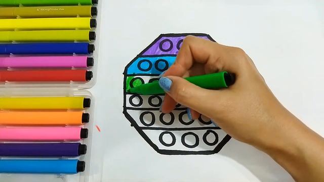 Как нарисовать ПОП ИТ РОМБ легко и просто. POP IT радуга сердце рисуем и раскрашиваем. смотреть онлайн