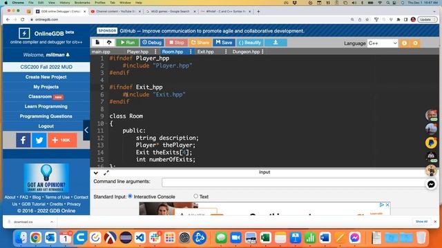 CSC200 12/1/22 More objects and started our MUD implementation смотреть онлайн