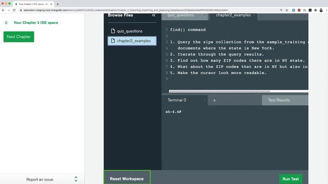 Introducing the In-Browser IDE | Topic 6 | MongoDB Course Free | Instructor Yulia