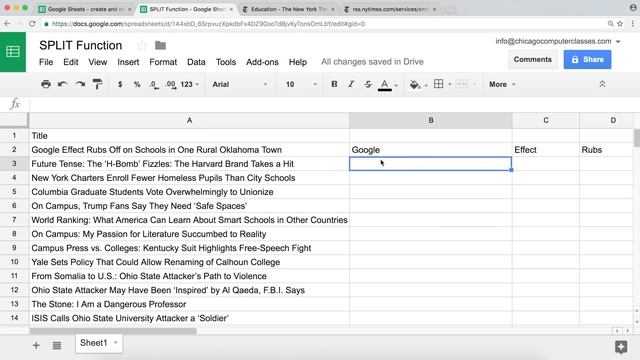 Google Sheets SPLIT Function Tutorial - Text to Columns Using a Delimiter, INDEX, COUNTA, IMPORTRSS смотреть онлайн