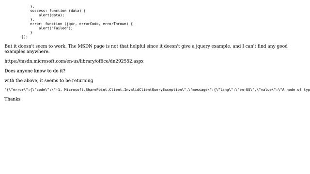 Sharepoint: How to write a jquery ajax REST api function to create a list in SP2013? смотреть онлайн