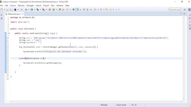 Java, JDBC und MySQL-Datenbank (einfaches Beispiel) смотреть онлайн