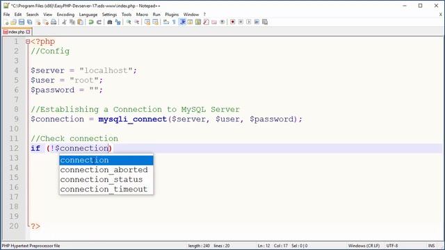 MySQLi Tutorial - 2 - Connection to MySQL Server смотреть онлайн