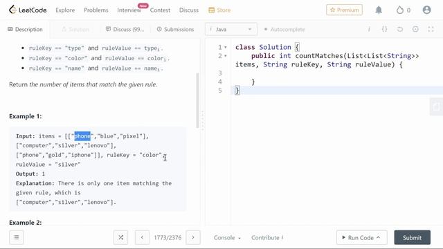 Count items matching a rule leetcode solution in java in Hindi (Leetcode 1773) смотреть онлайн