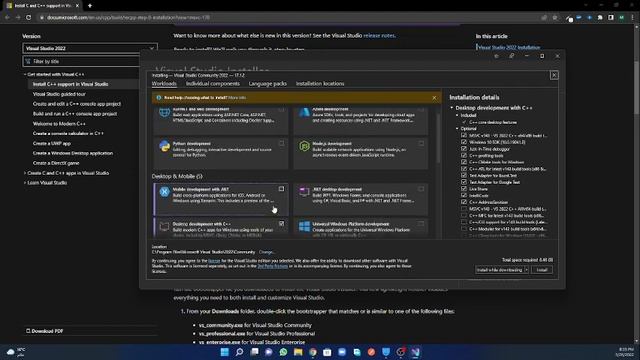Install Visual Studio Community and the Microsoft C/C++ Tools on Windows 11 смотреть онлайн