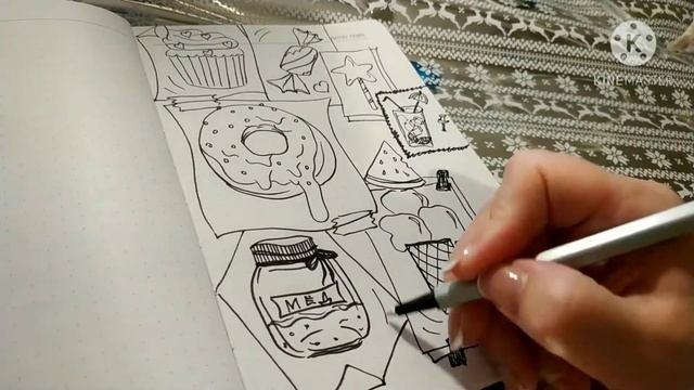 Рисуем вкусняшки | Нарисованные сладости | Идеи для скетчбука смотреть онлайн