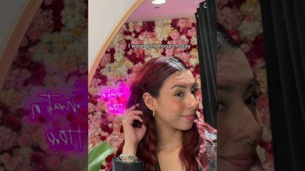 The gold hoop obsession is very real. ?✨ Comment?♀️ if you're wearing gold hoops right now #shorts