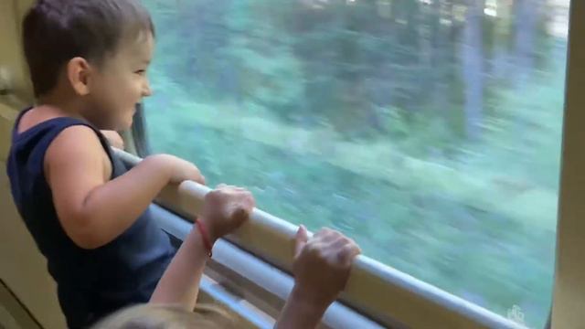 Наша первая поездка на поезде с моими погодками💕