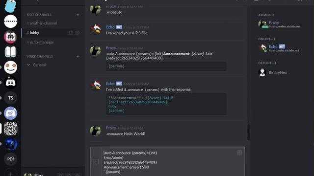 Echo Announcements & Role by Keywords смотреть онлайн