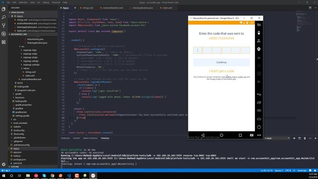 React Native| Facebook Account Kit Tutorial for Authentication with Phone. React Native Accountkit смотреть онлайн