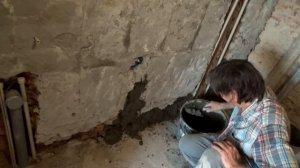 Армированная штукатурка ЦПС по  глинобитной стене.