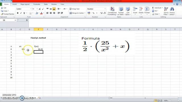 Fixed point method by Ms- excel смотреть онлайн