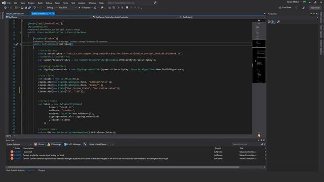 How to read Claims from Jason Web Token in ASP.NET Core 2.1 Web API - C# смотреть онлайн