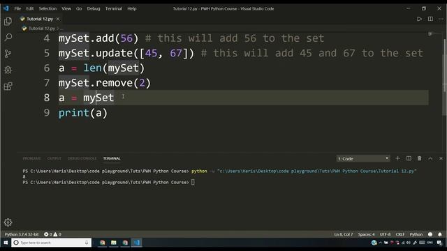 Sets in Python | Python Tutorial #12 смотреть онлайн