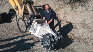 Роторные Барабанные фрезы Simex на экскаватор создают горные дороги в Чечне