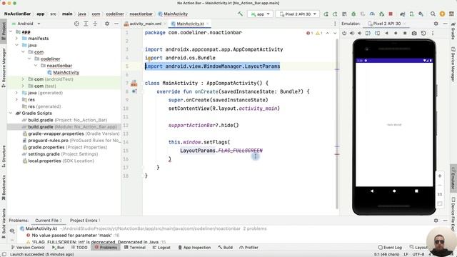 How to Remove Title Bar From the Activity in Android Studio смотреть онлайн