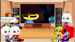 UNDERTALE react to «CHARA VS NIGHTMARE SANS (ANIMATION)» | Info in description | Gacha Reaction