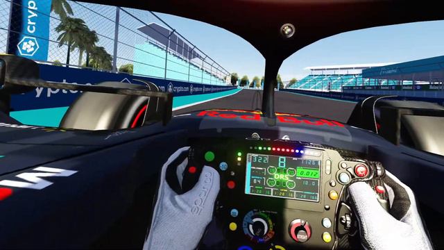 F1 Miami GP race sim VR from P3 Max Verstappen RedBull ACFL Assetto Corsa 10 cars grid 10 lap race. смотреть онлайн