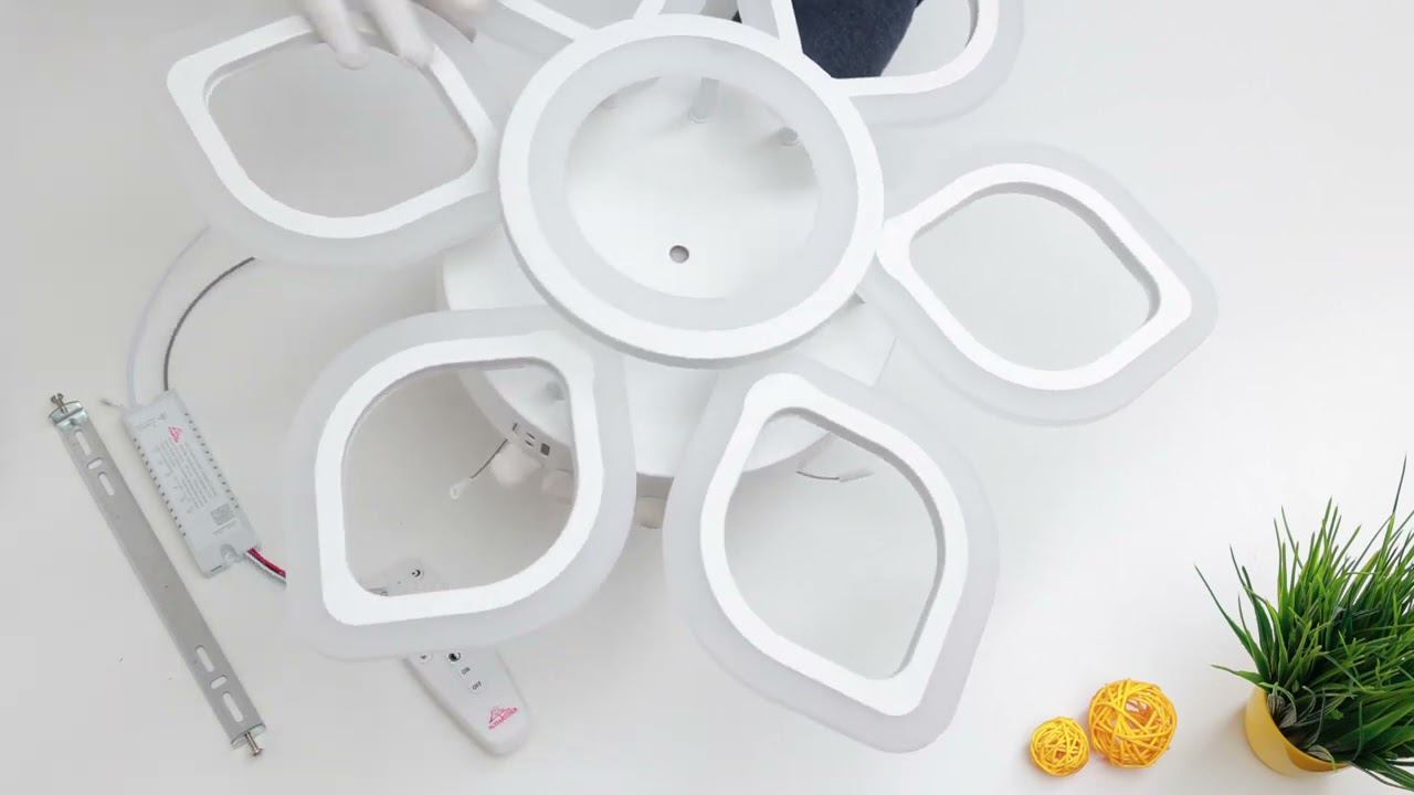Сборка потолочного светильника с led подсветкой Omiso 21800 6+1, Schaffner смотреть онлайн