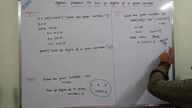 PROGRAM-10: PYTHON PROGRAM ON SUM OF DIGITS OF A GIVEN NUMBER | SUM OF DIGITS OF A GIVEN NUMBER | смотреть онлайн