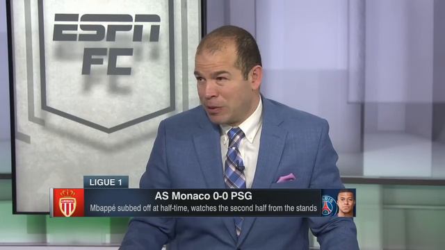 ESPN FC reacts to Kylian Mbappe getting BENCHED for 2nd half vs. AS Monaco смотреть онлайн